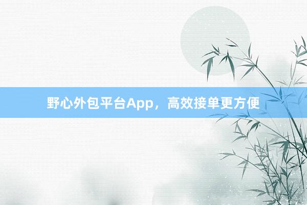 野心外包平台App，高效接单更方便